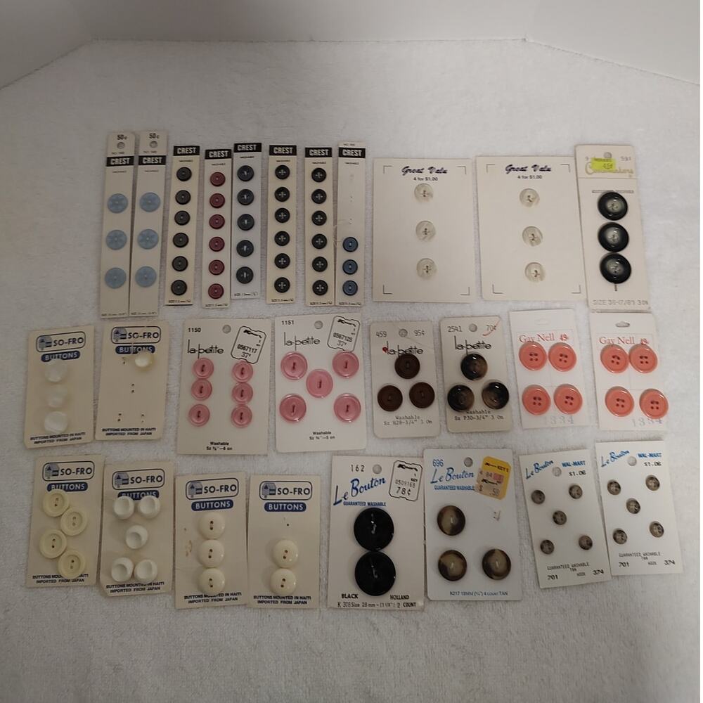 Assorted Buttons Mixed Vintage Brands